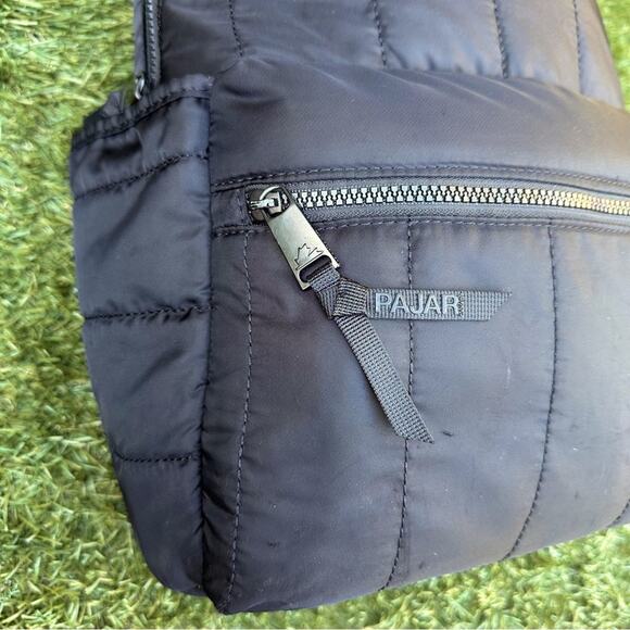 Pajar Twill Dome Quilted Puff Backpack Black Neutral Laptop Pocket Luggage Strap - Picture 5 of 13